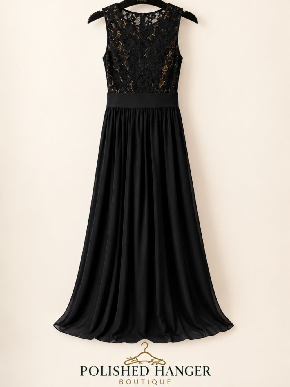 Good Time USA Women's Black Lace Maxi Dress Size Small
